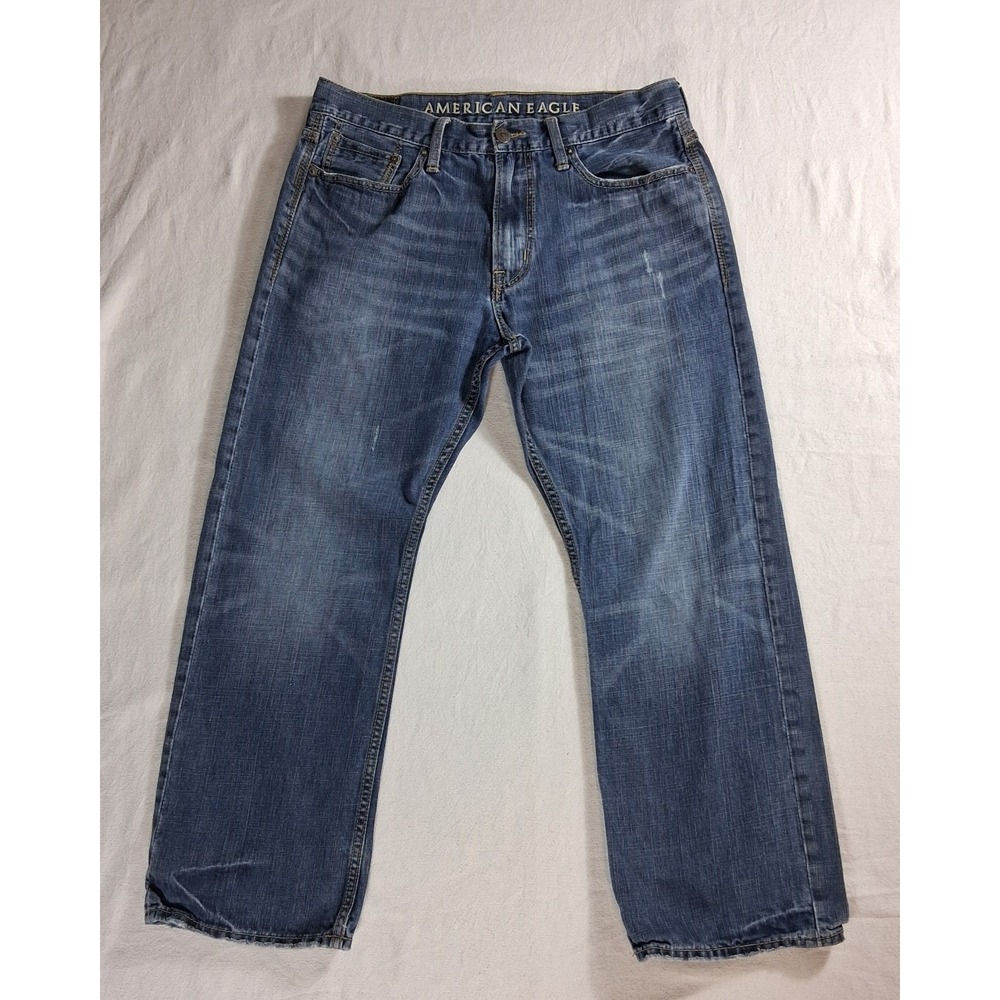 American Eagle Relaxed 33x30 Blue Denim Jeans Men's Straight Leg